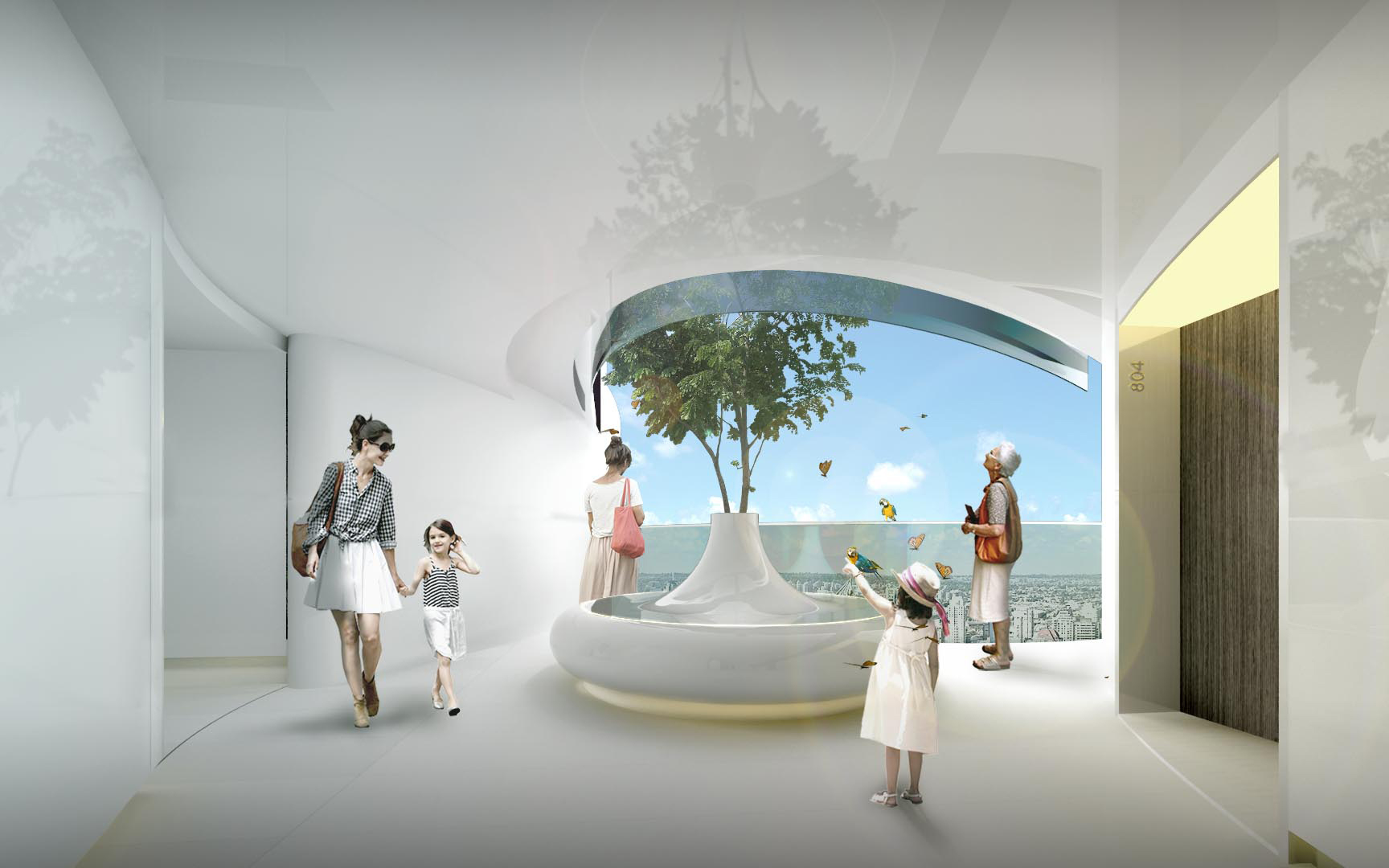 Exterior hallway at The Butterfly in Vancouver, BC by Revery Architecture