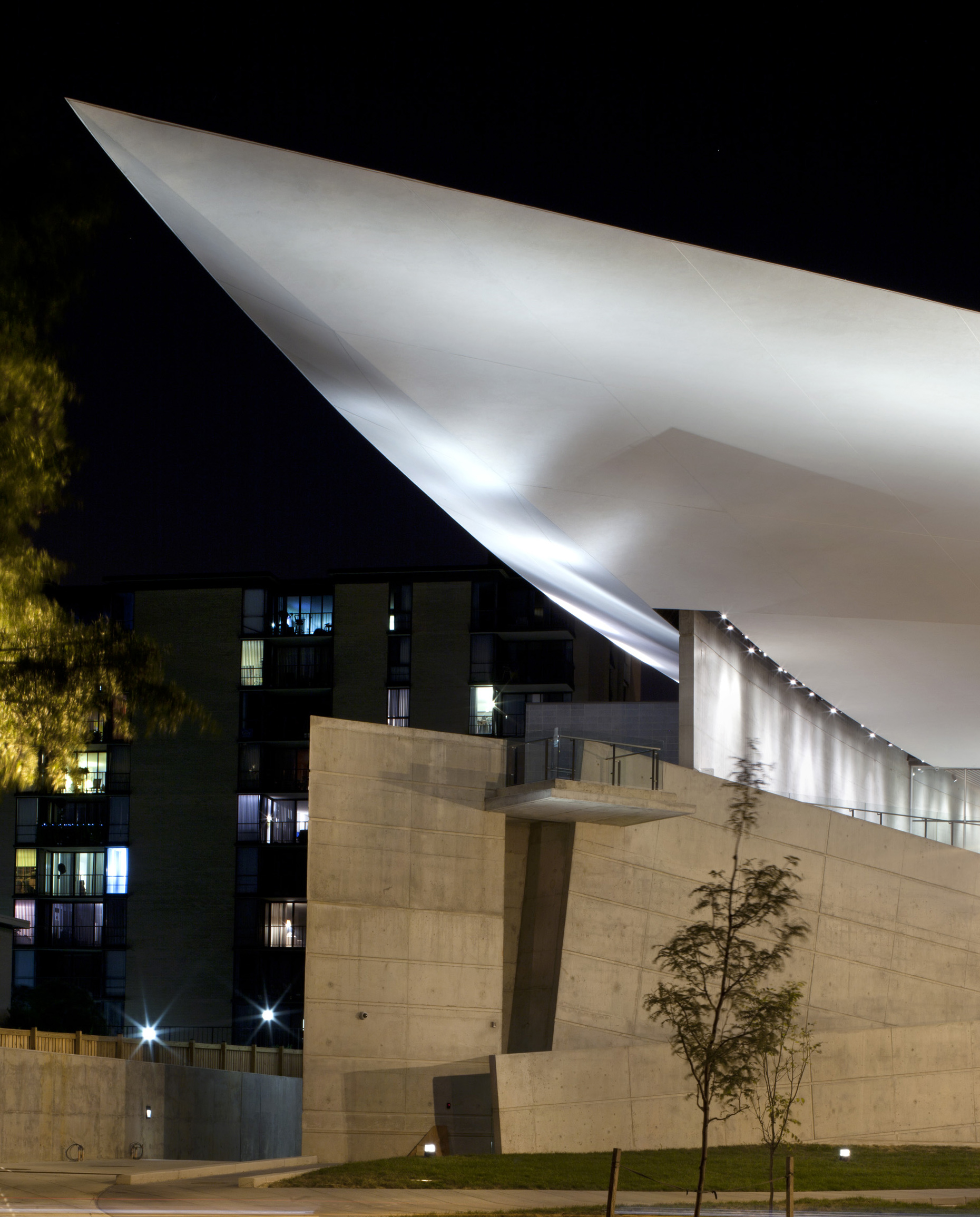 Arena Stage exterior at night
