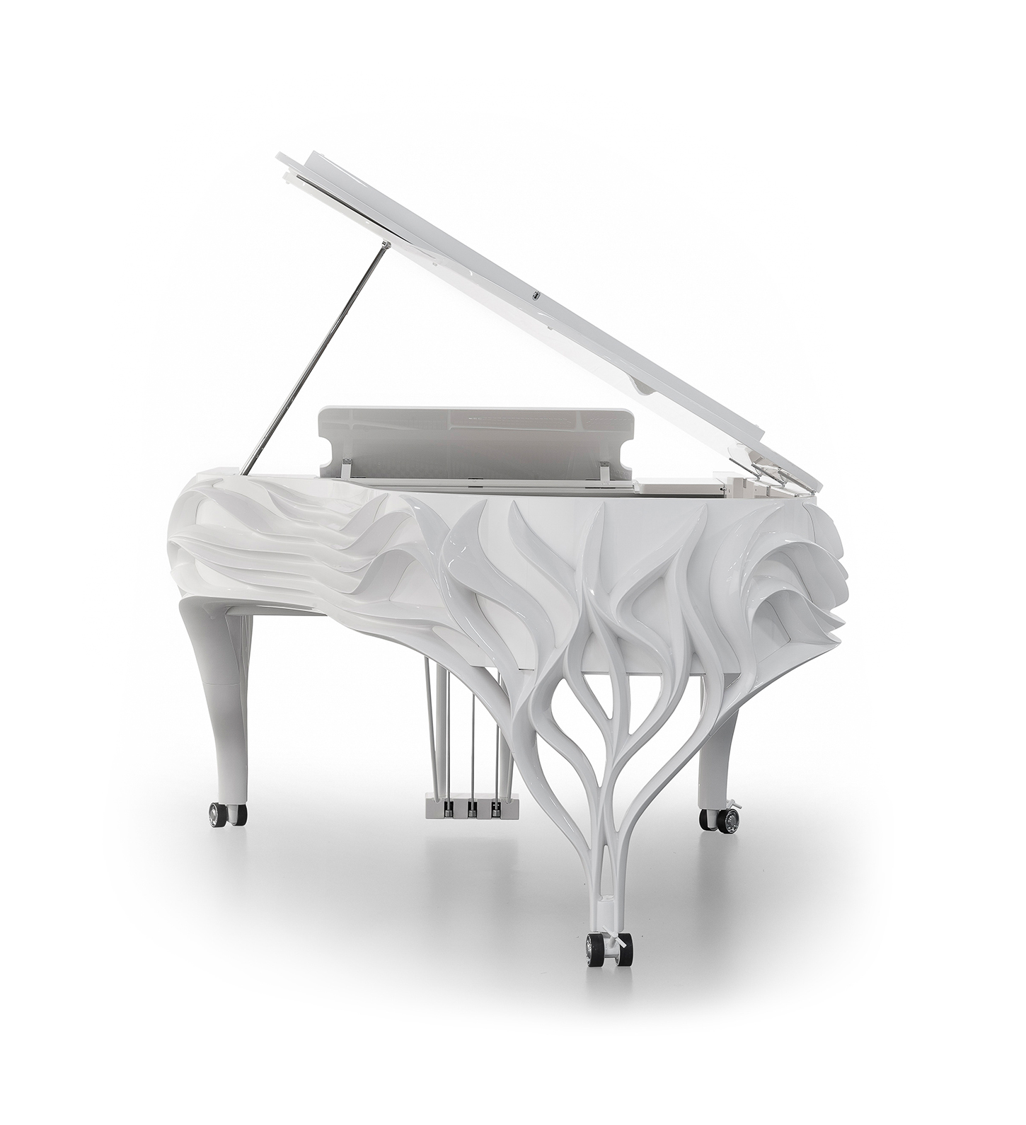 Rear view of Butterfly Piano
