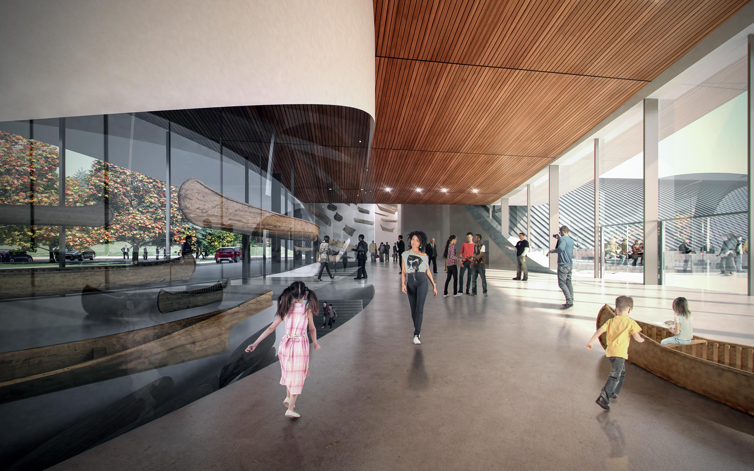 Interior view of pedestrian walkway