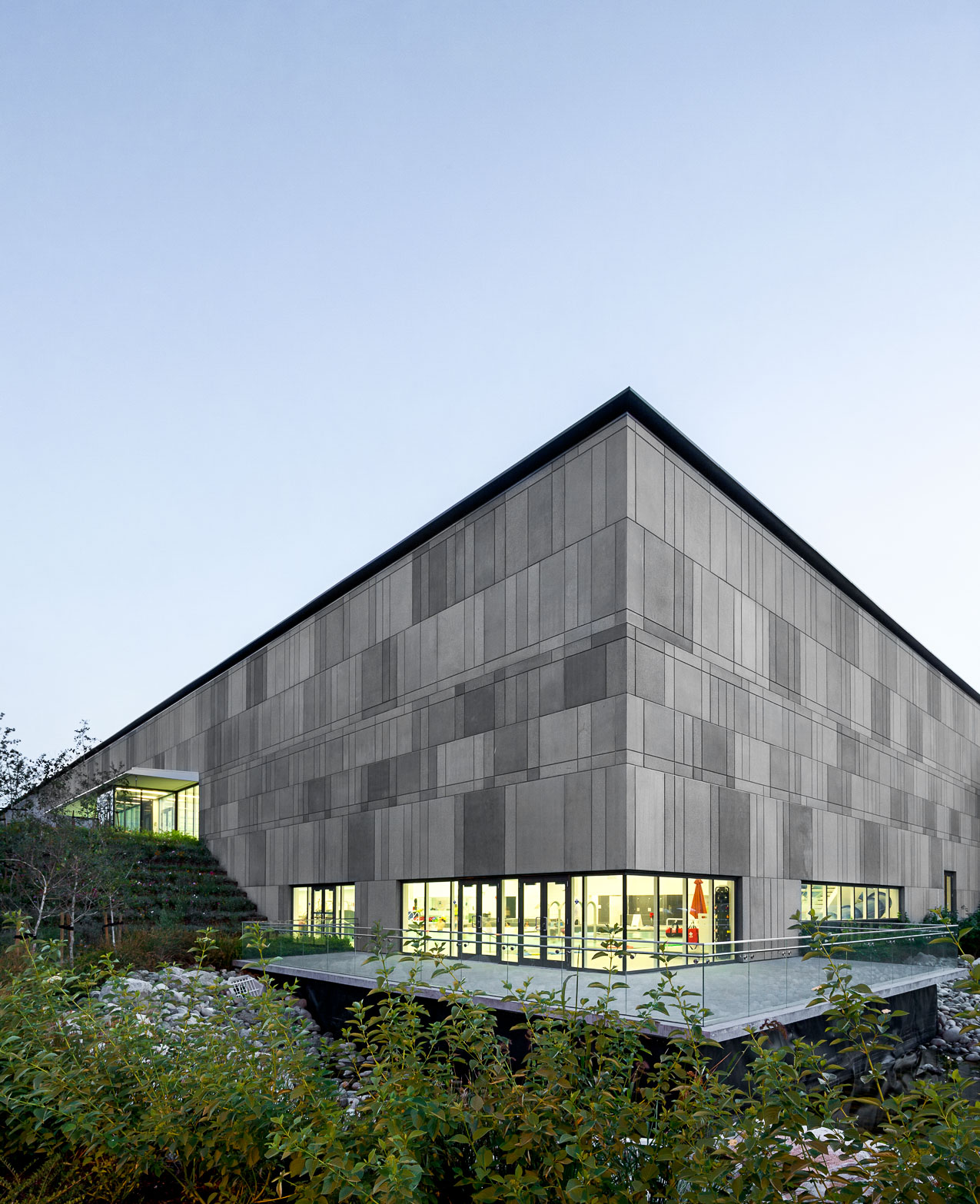 Facade panels at the aquatic centre exterior