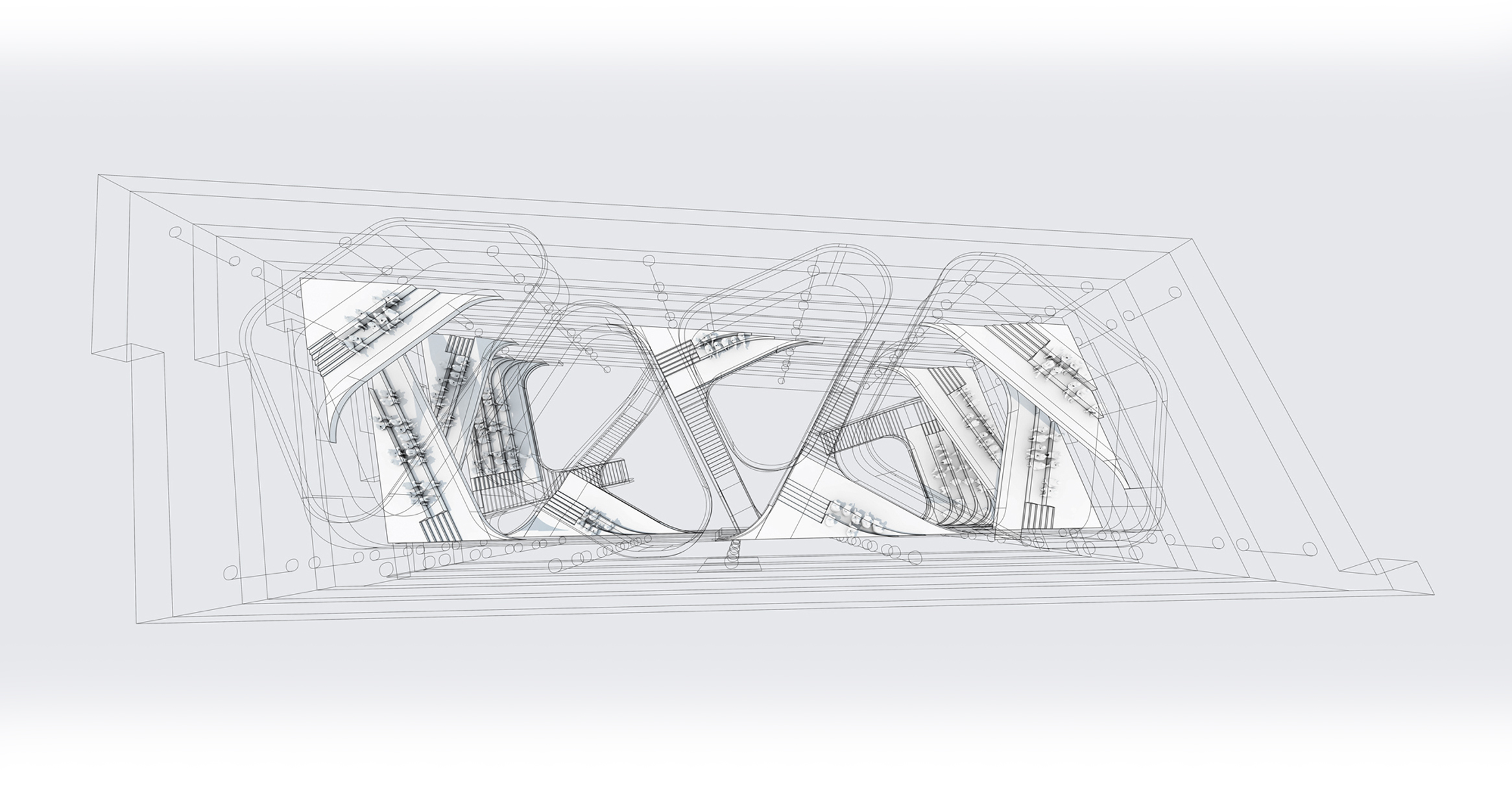 Central atrium drawing at Allard hall at MacEwan University