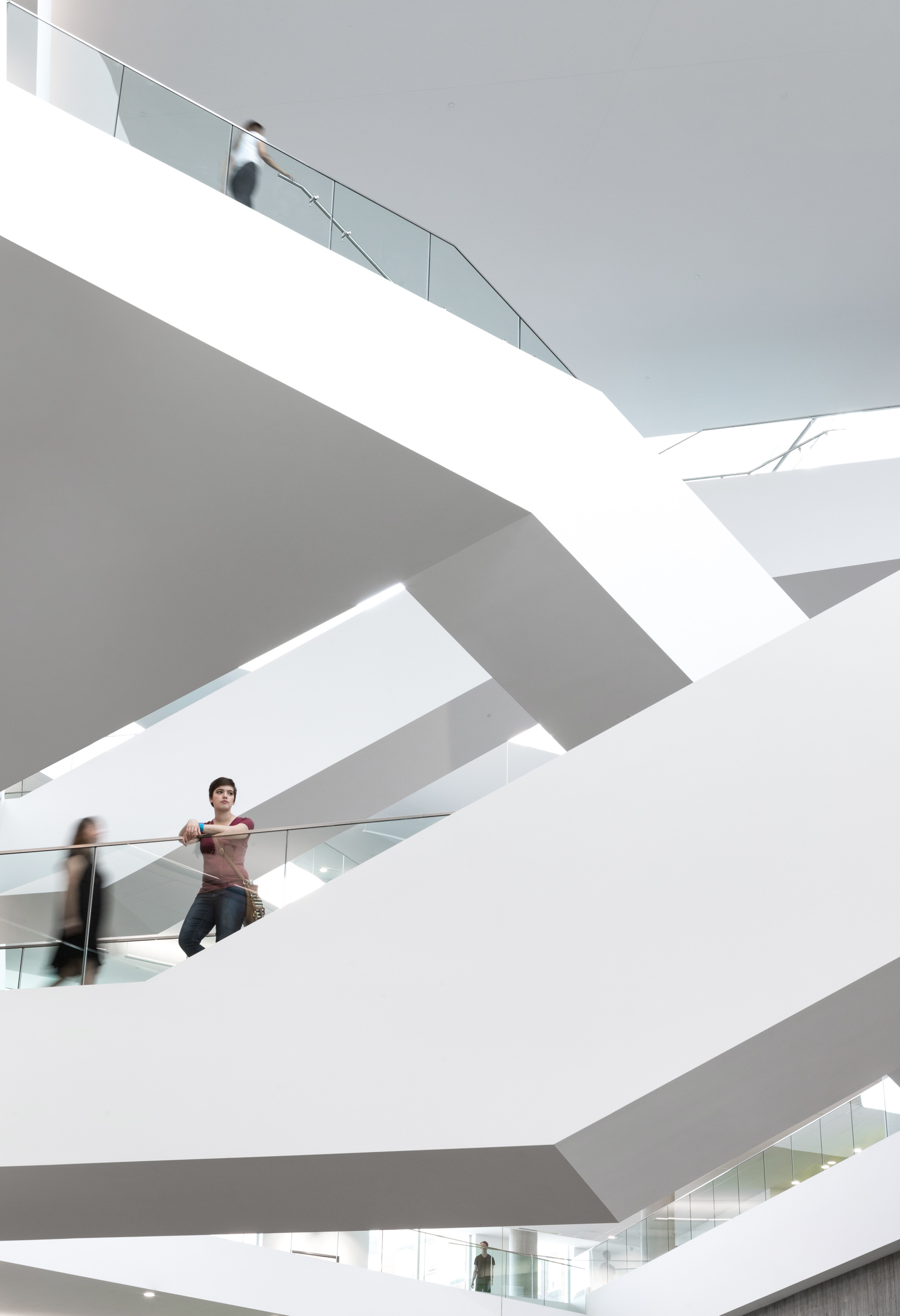 Looking up at stairs