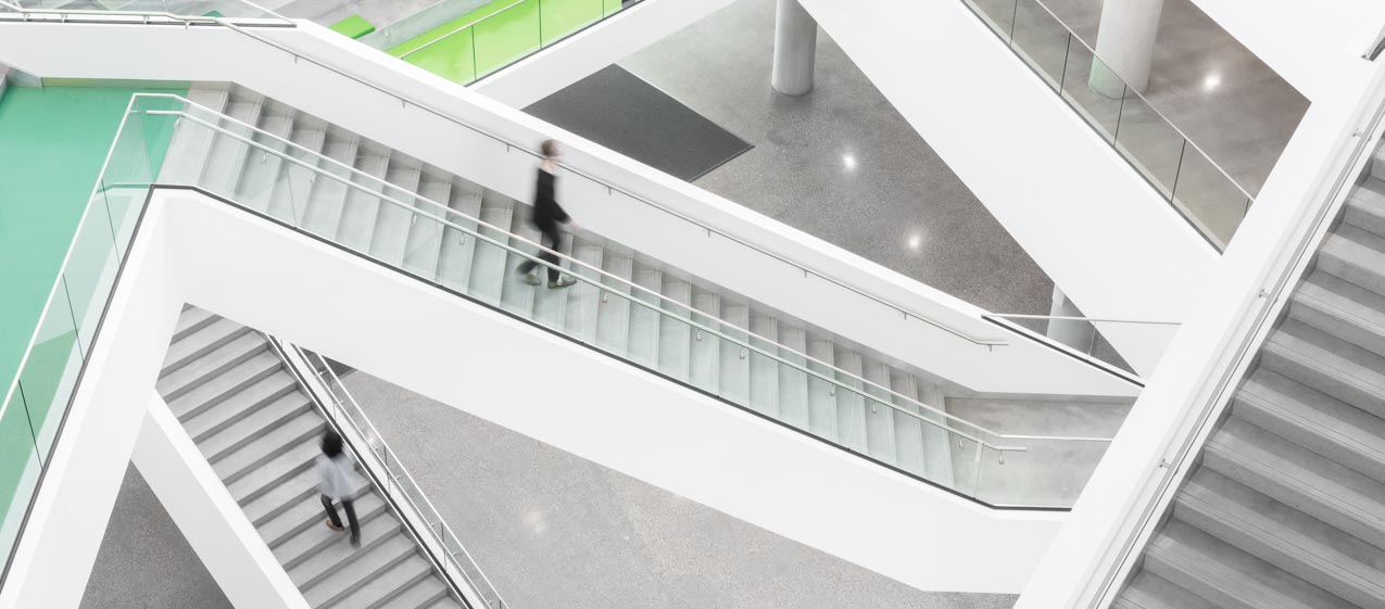 Interior atria at MacEwan University, Allard Hall