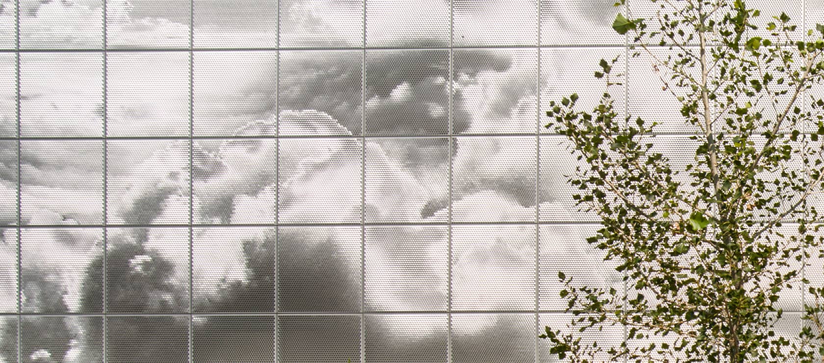 Metal screen facade at SAIT Polytechnic Parkade