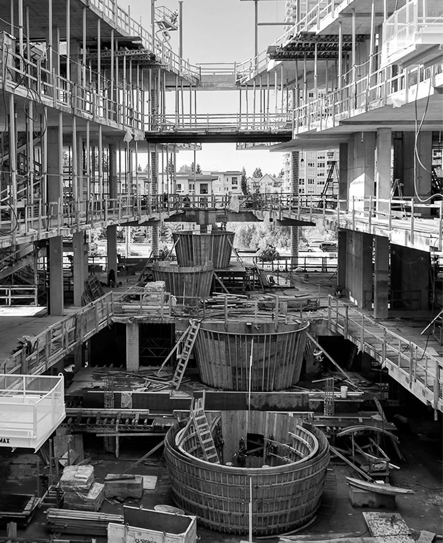 Construction of SFU Sustainable Energy Engineering Building in Surrey, BC by Revery Architecture