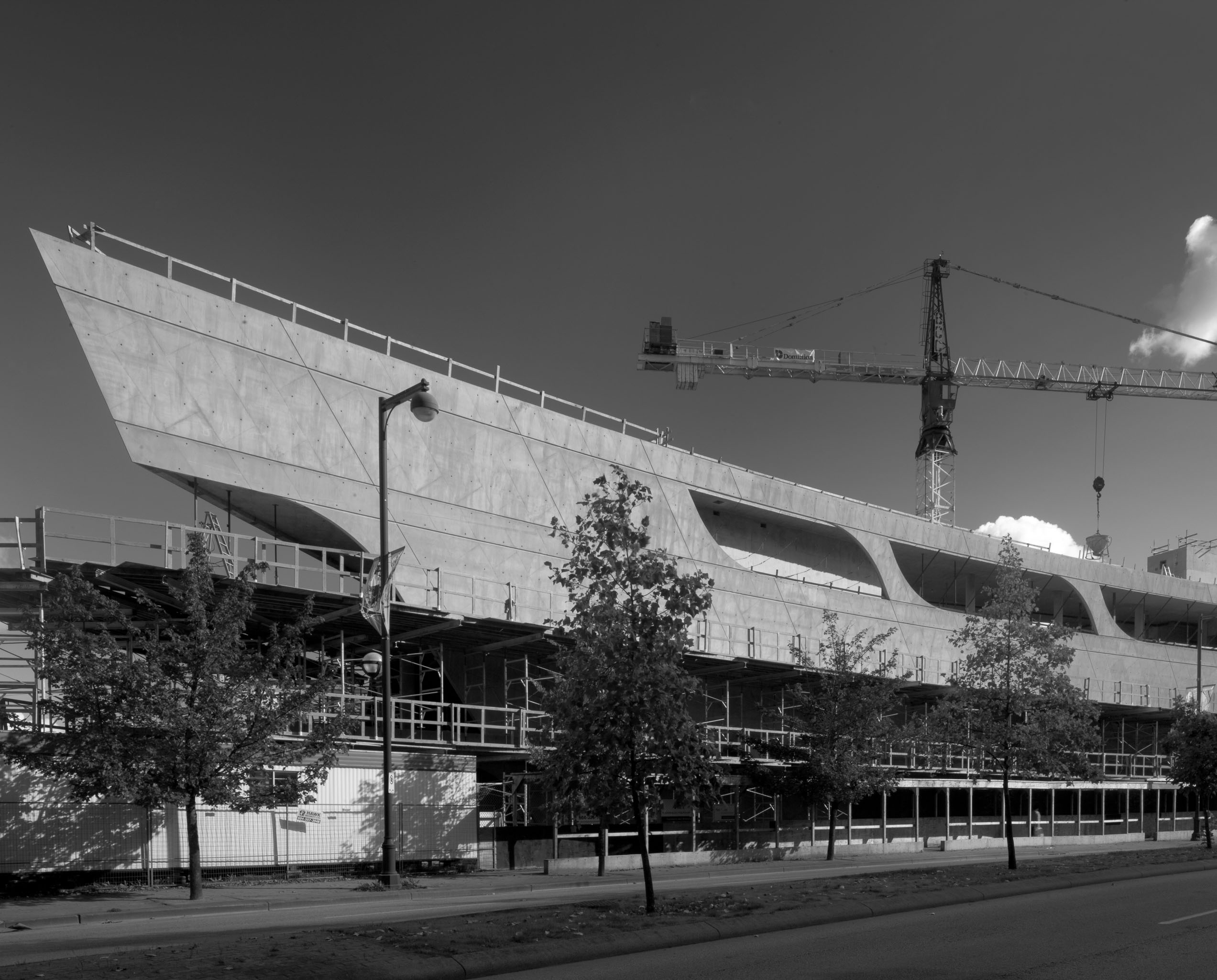 Exterior of Surrey City Centre Library under construction