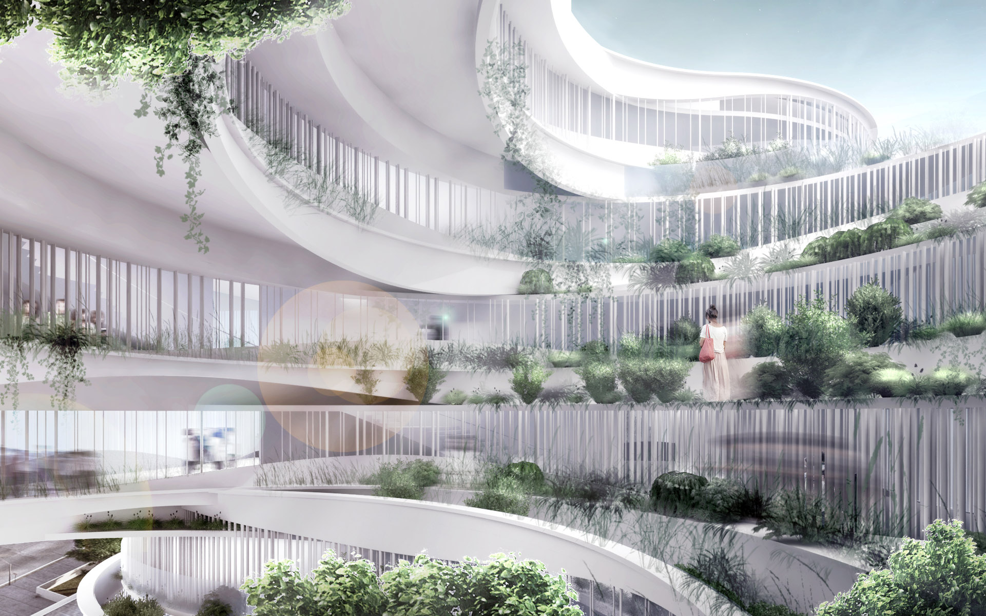 Courtyard within the Tzu Chi Foundation by Revery Architecture