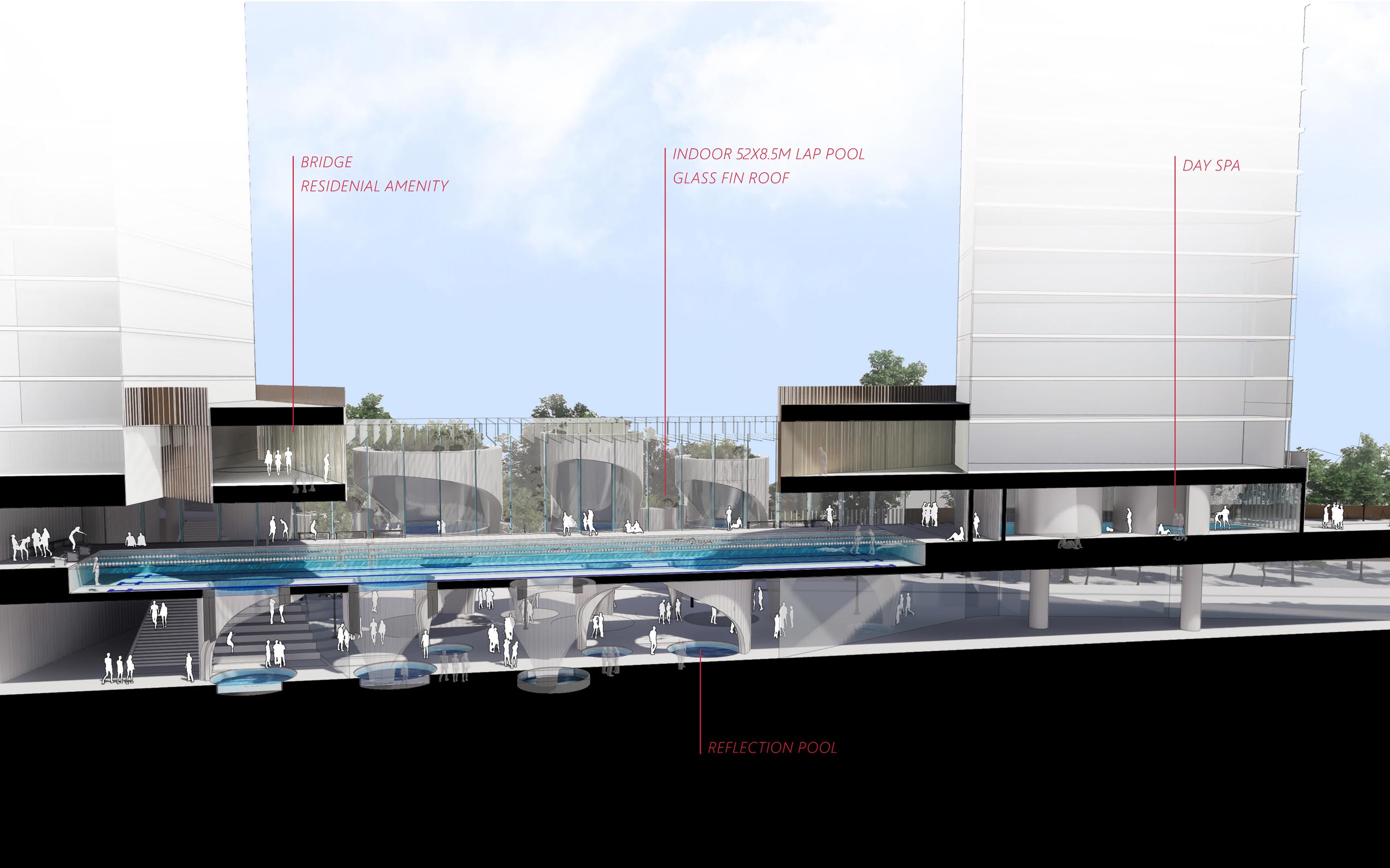 Section through the pool