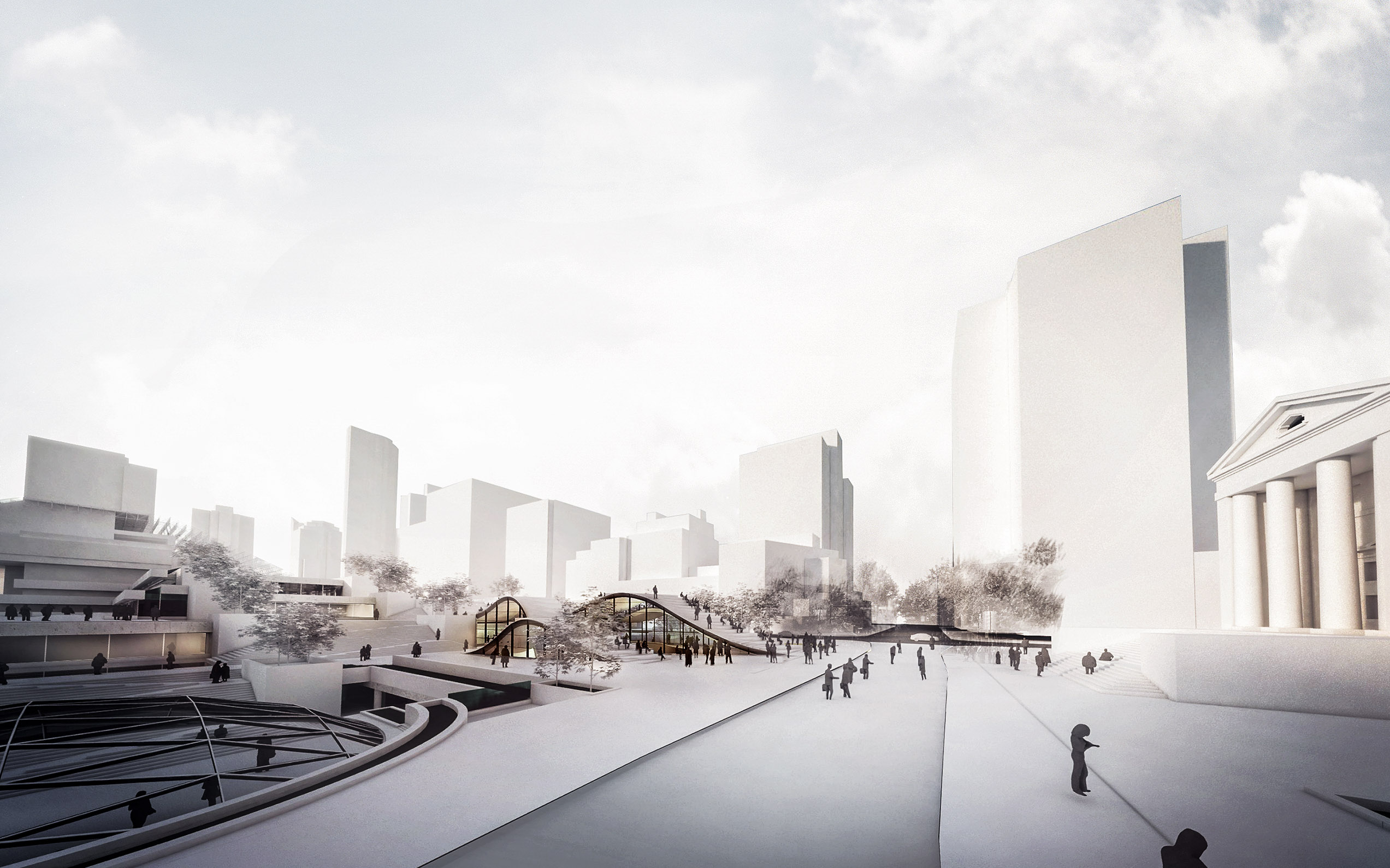 Exterior render of Museum of Chinese Art and Culture by Revery Architecture