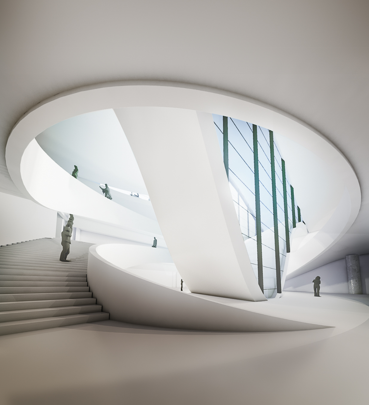 Interior render of Museum of Chinese Art and Culture by Revery Architecture