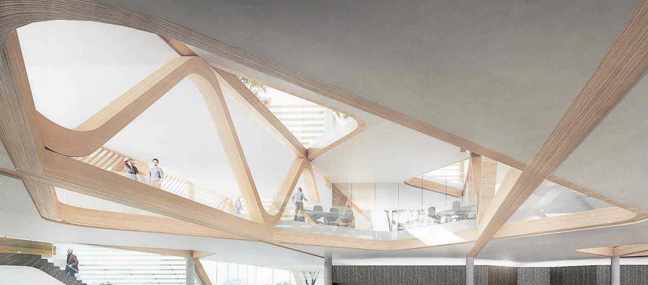 Interior render of the Nanyang Technological University South Building