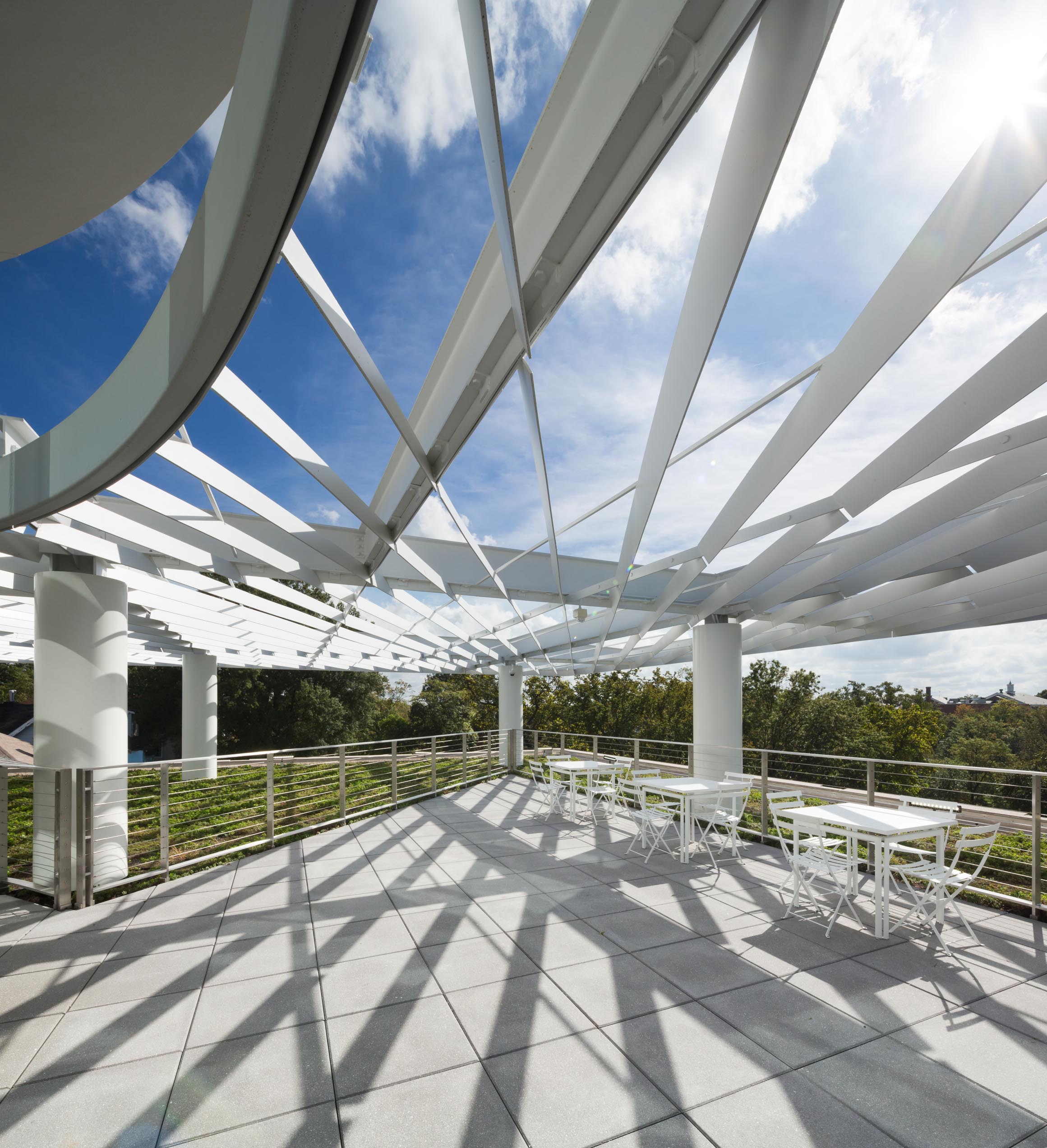 Exterior rooftop of Woodridge Library by Revery Architecture