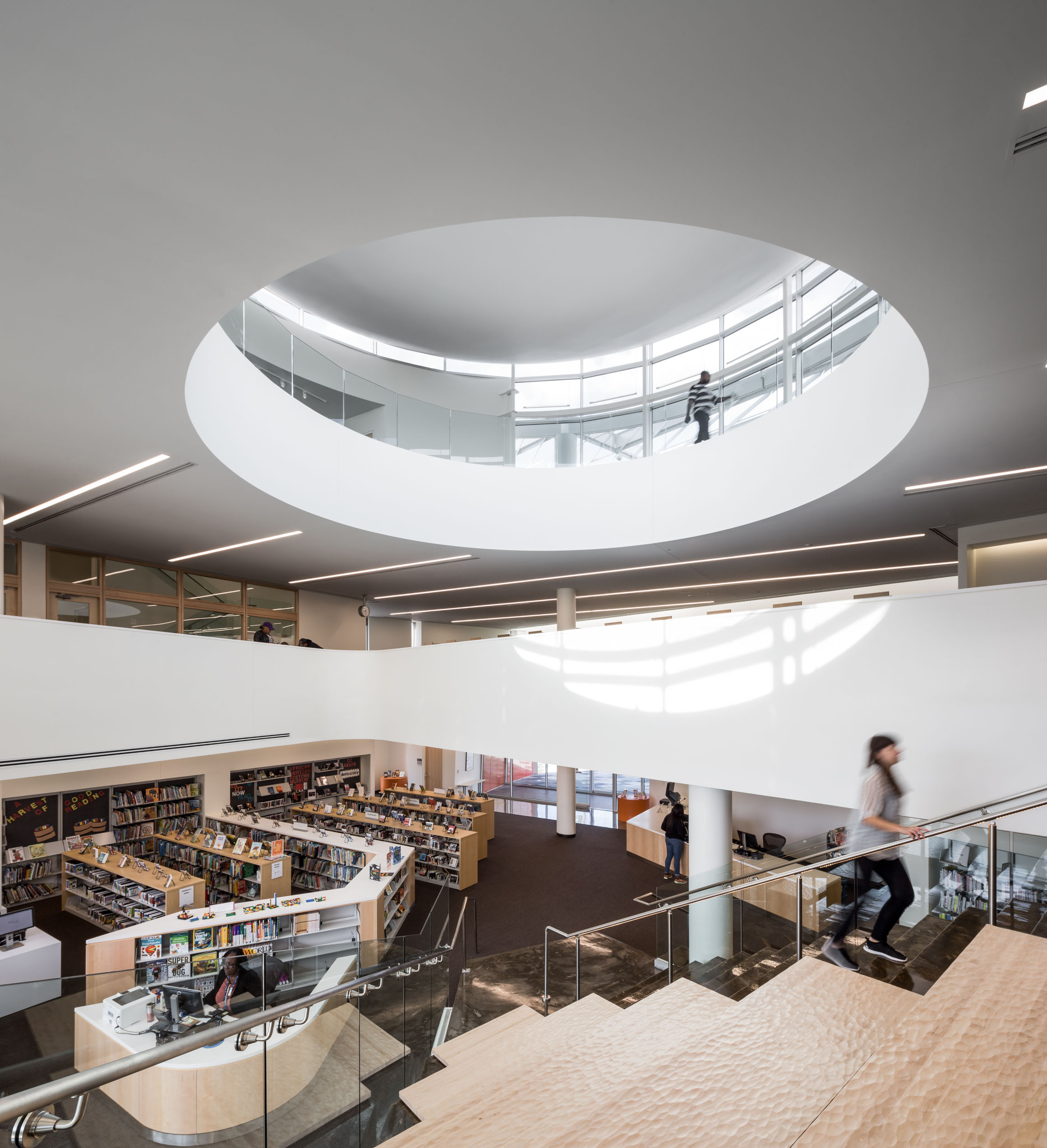 Interior of Woodridge Library by Revery Architecture