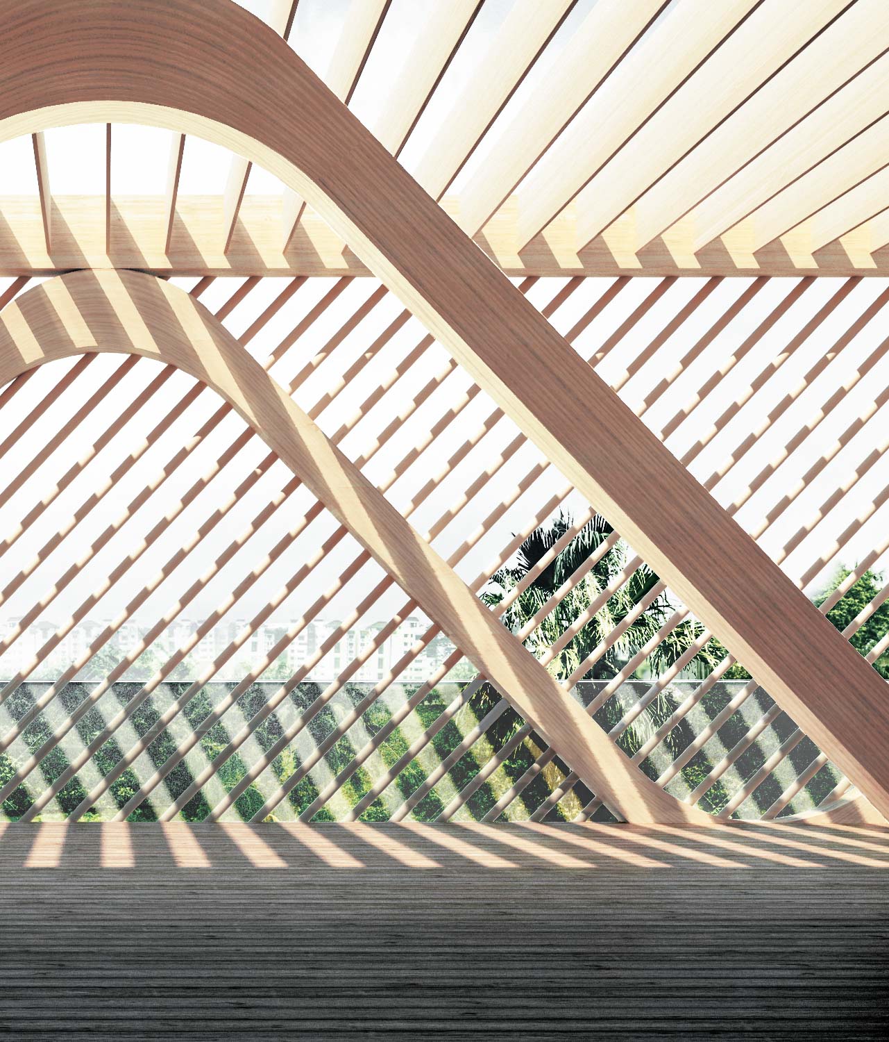 Interior render of the Nanyang Technological University South Building