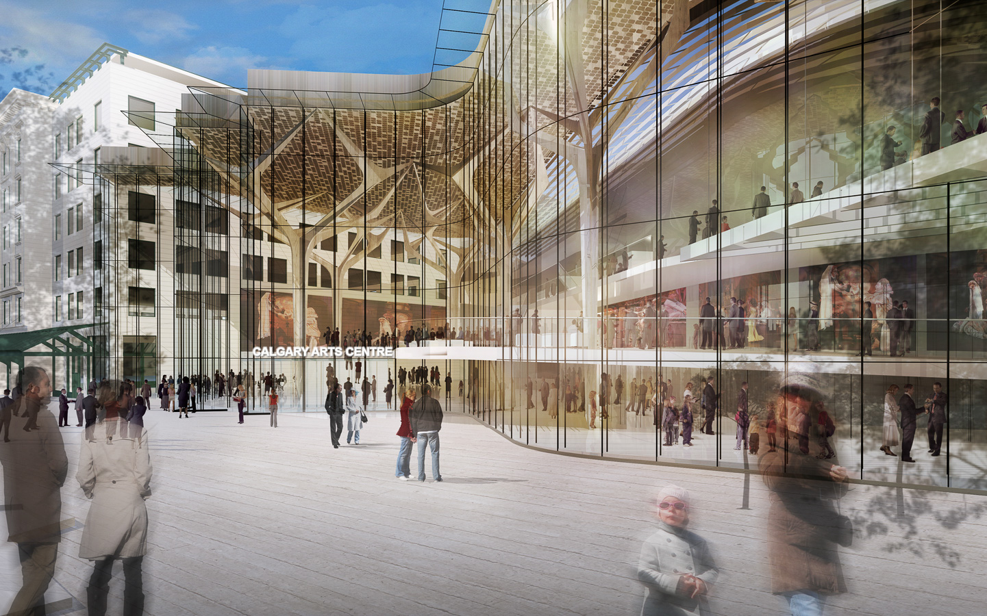 Entrance to Arts Commons in Calgary, AB by Revery Architecture