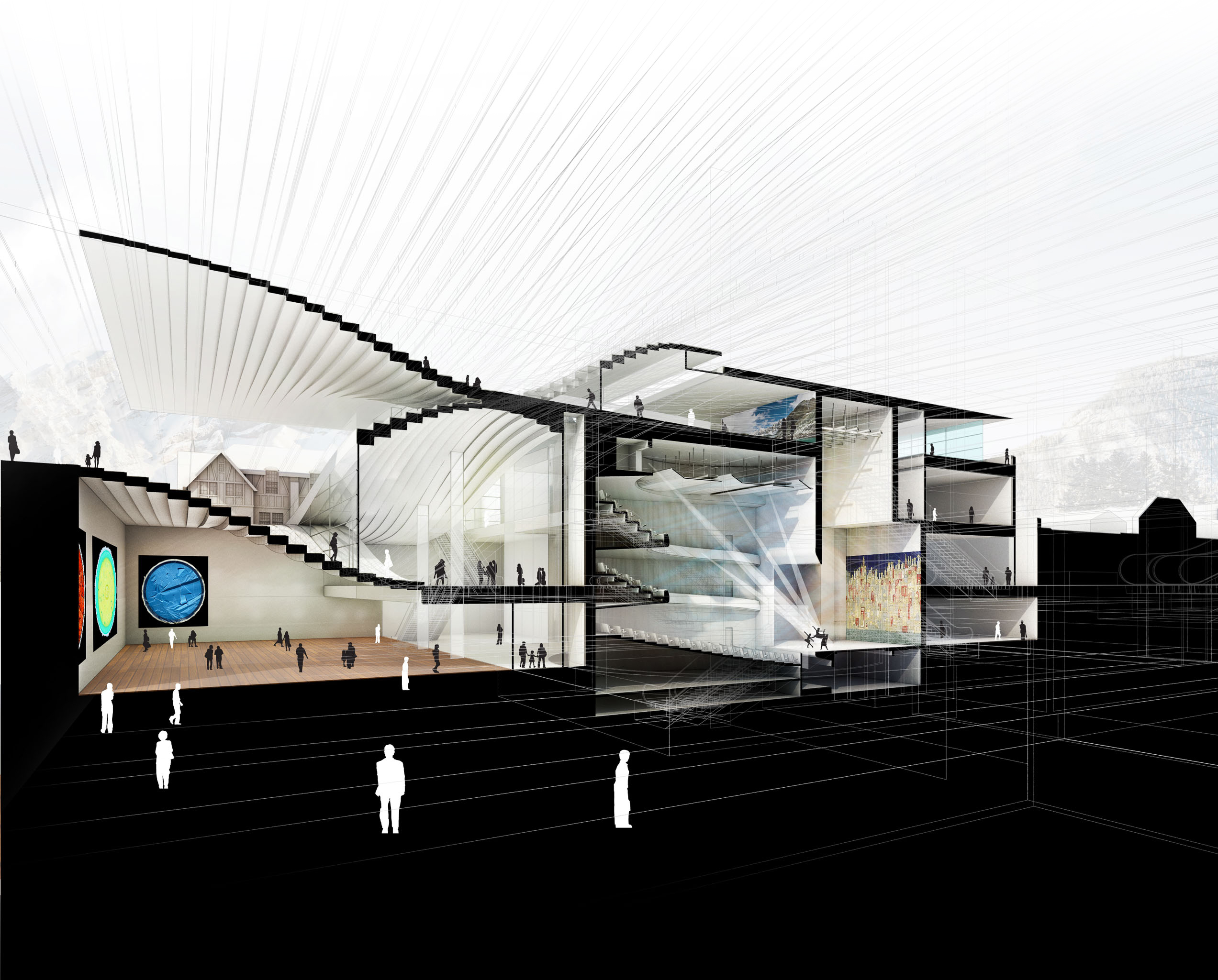 Perspective drawing of building