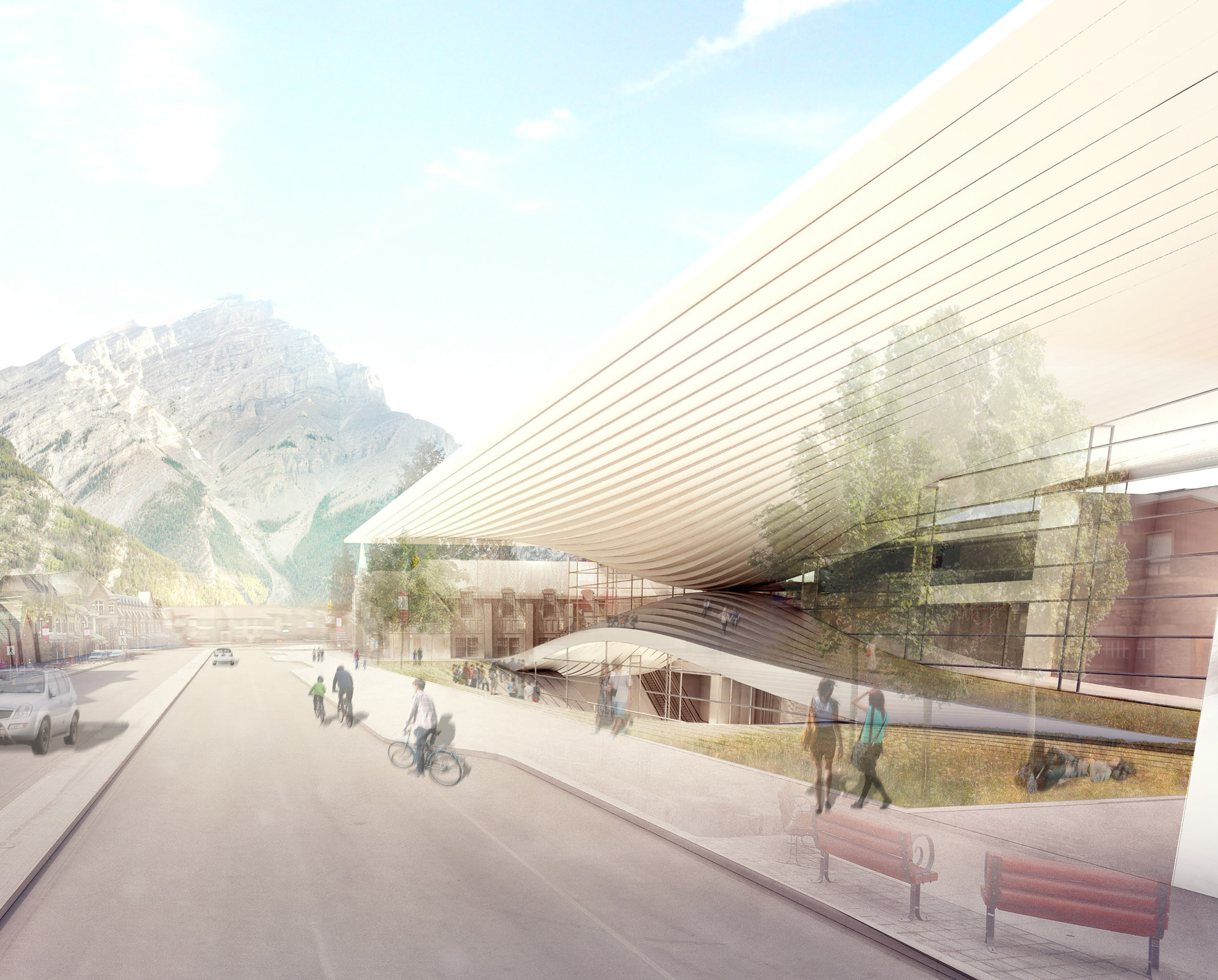 Entrace to Banff Centre Campus Redevelopment in Banff, AB by Revery Architecture
