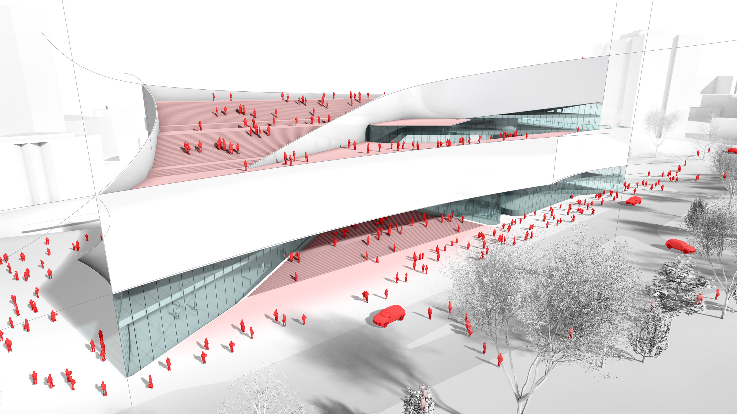 Perspective drawing of Ottawa Central Library in Ottawa, Ontario by Revery Architecture