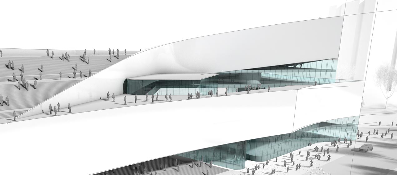 Perspective drawing of Ottawa Central Library in Ottawa