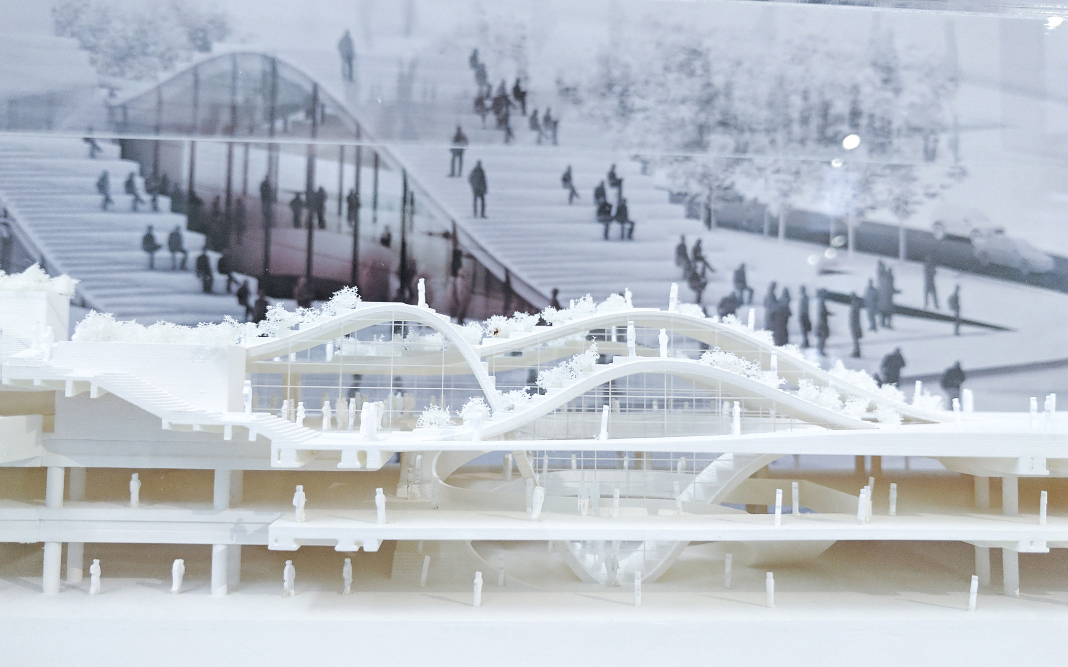 Scale model of the Museum of Chinese Art at Building Beyond Buildings Exhibition by Revery Architecture