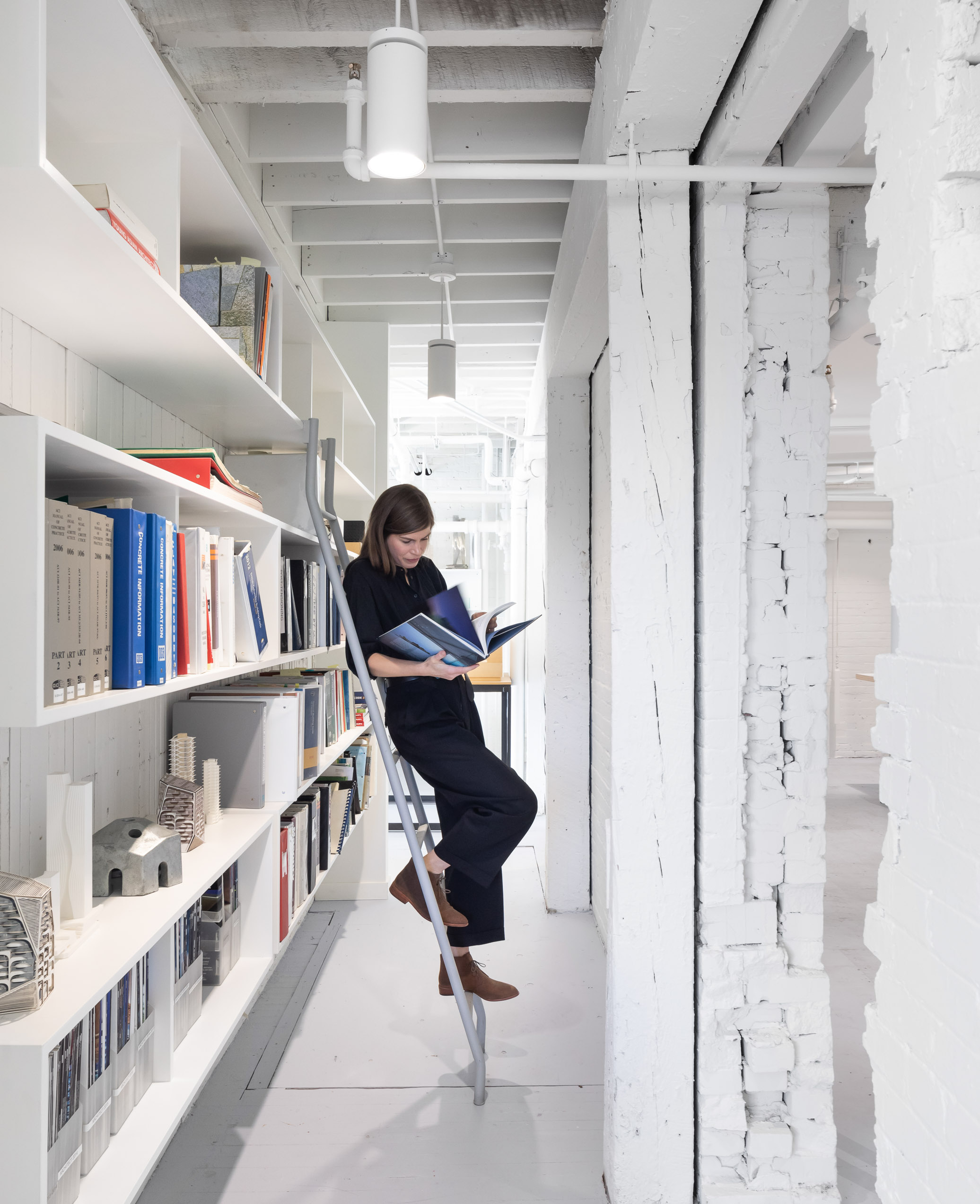 Library spaces at Revery Architecture's Vancouver Studio.